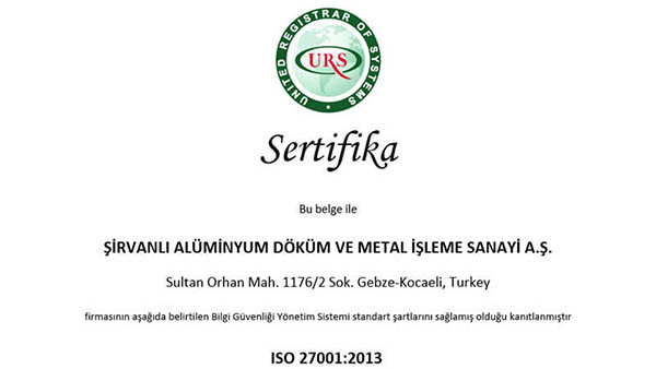 ISO 27001 sertifikamızı aldık.